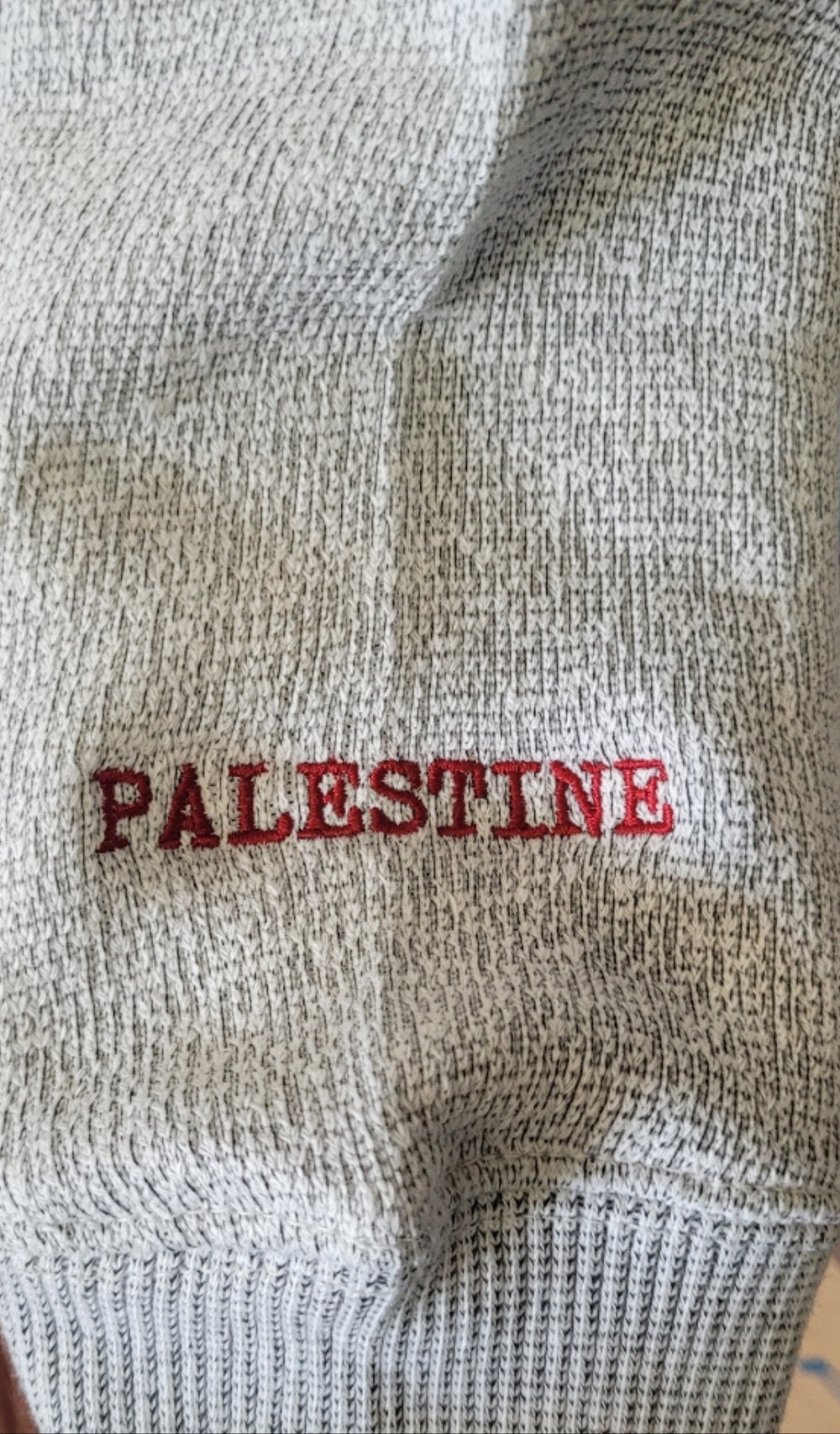 Embroidered Palestine Knit Hoodie