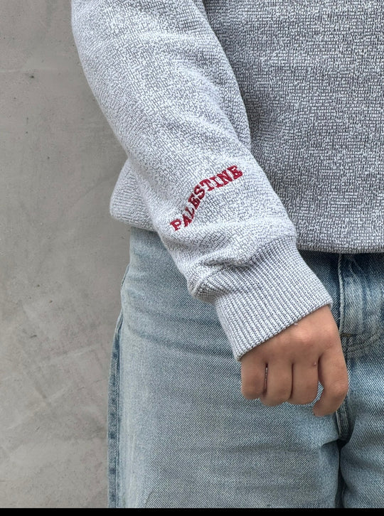 Embroidered Palestine Knit Crewneck