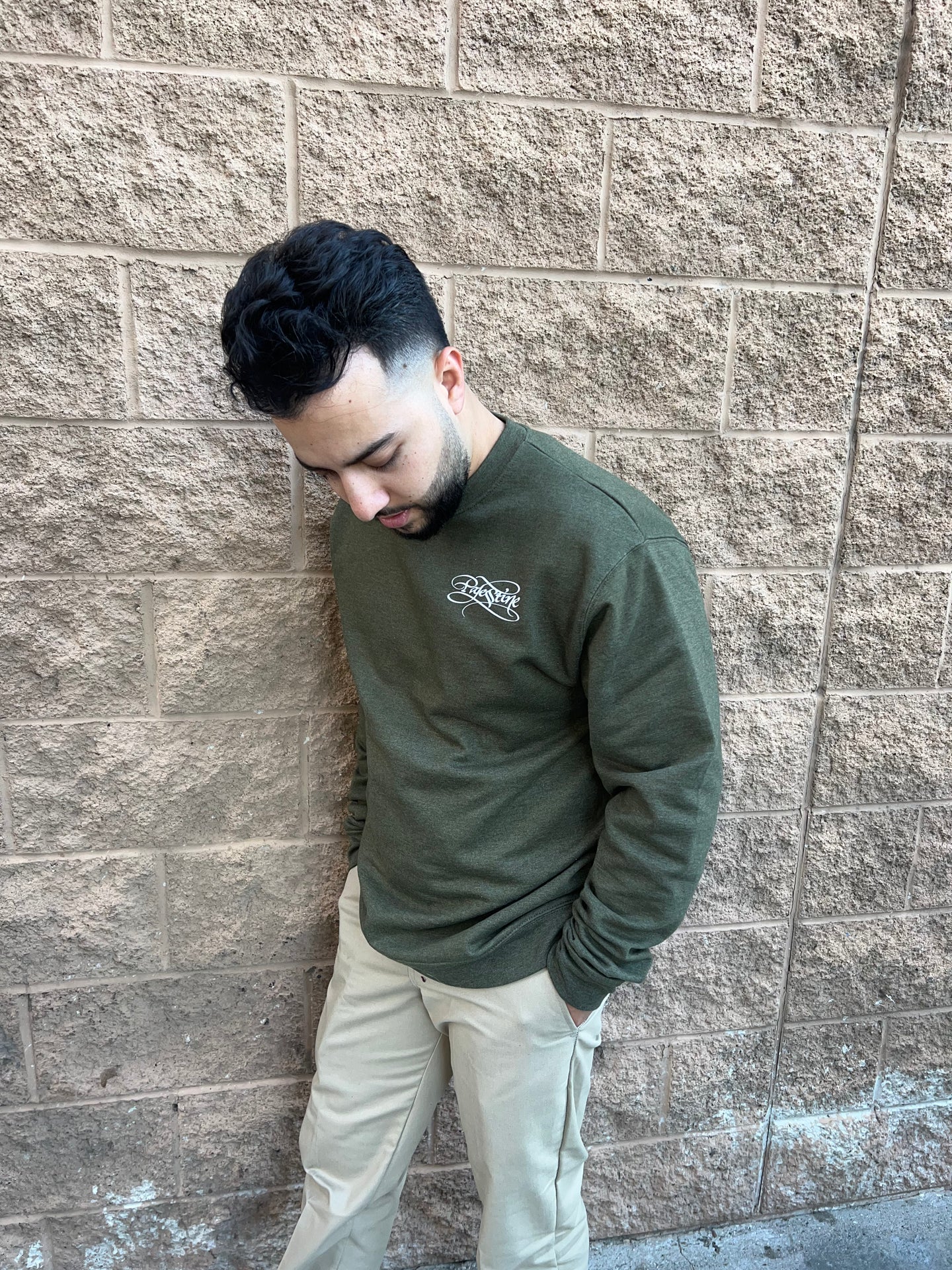 Palestine Logo Map Crew Olive Green